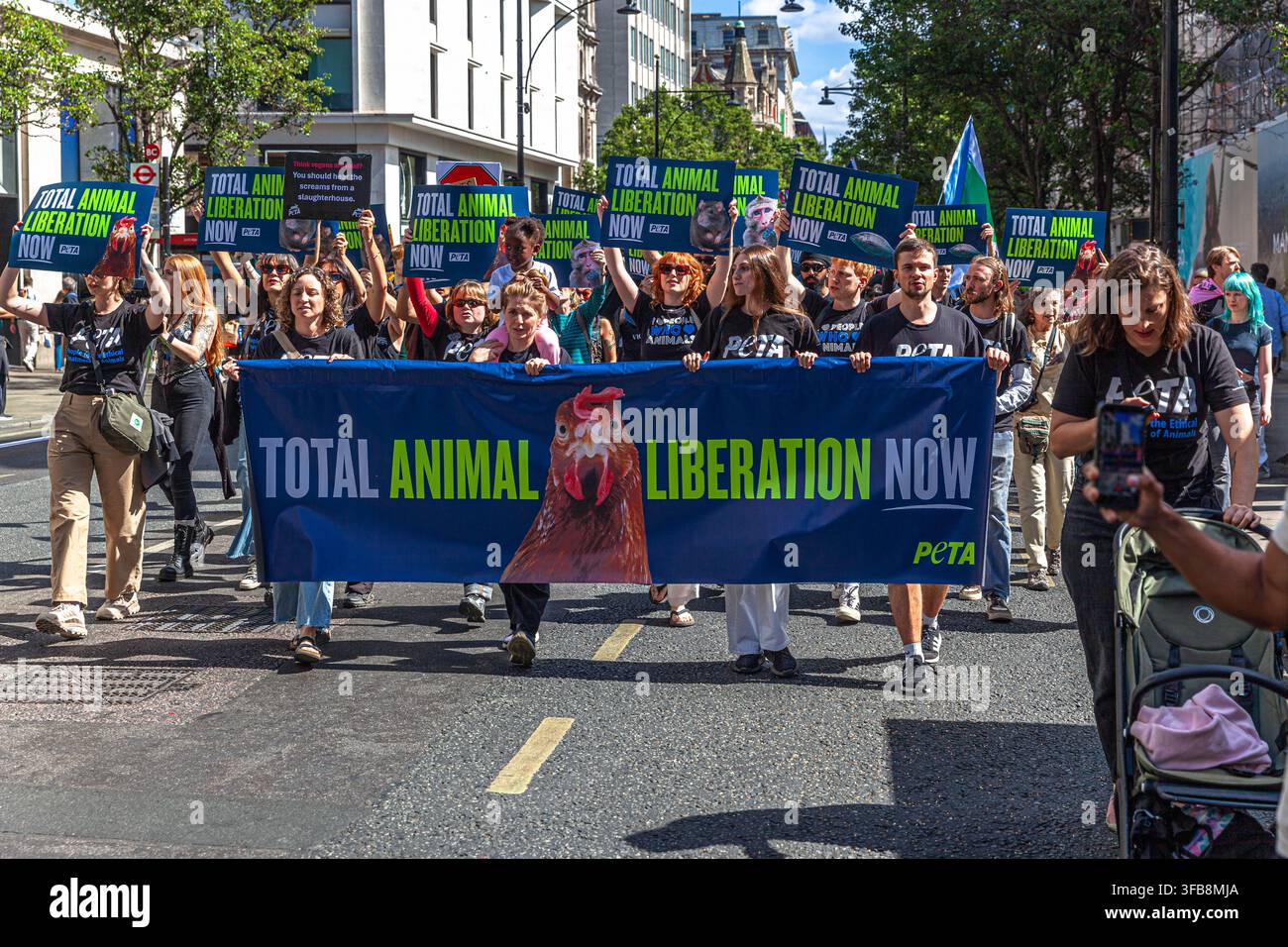 La marcia nazionale annuale per i diritti degli animali, centro di Londra, Inghilterra, Regno Unito. Foto Stock