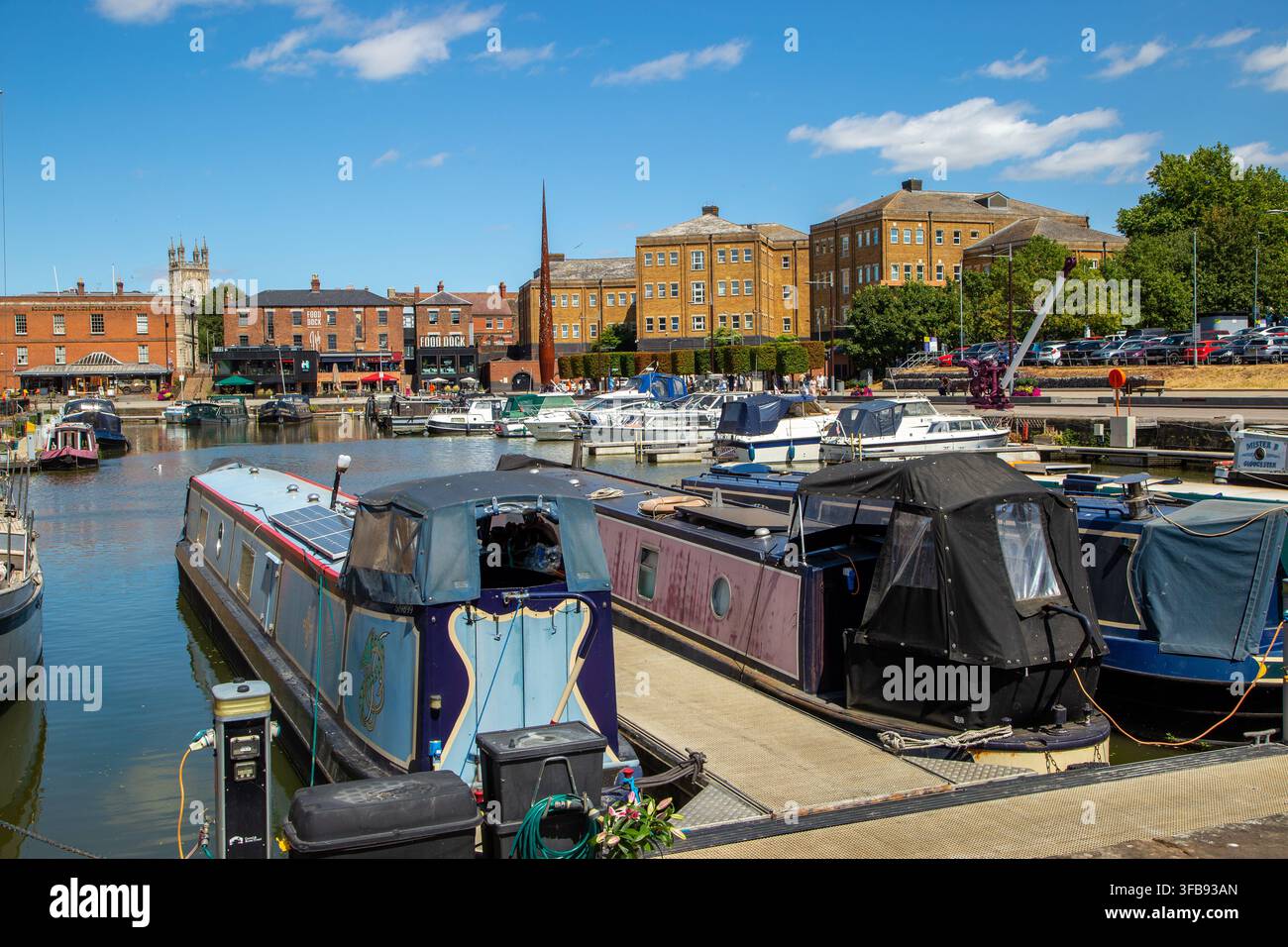 Gloucester Docks nella città di Gloucester. I docks si trovano all'incrocio settentrionale del fiume Severn con il canale Gloucester & Sharpness Foto Stock
