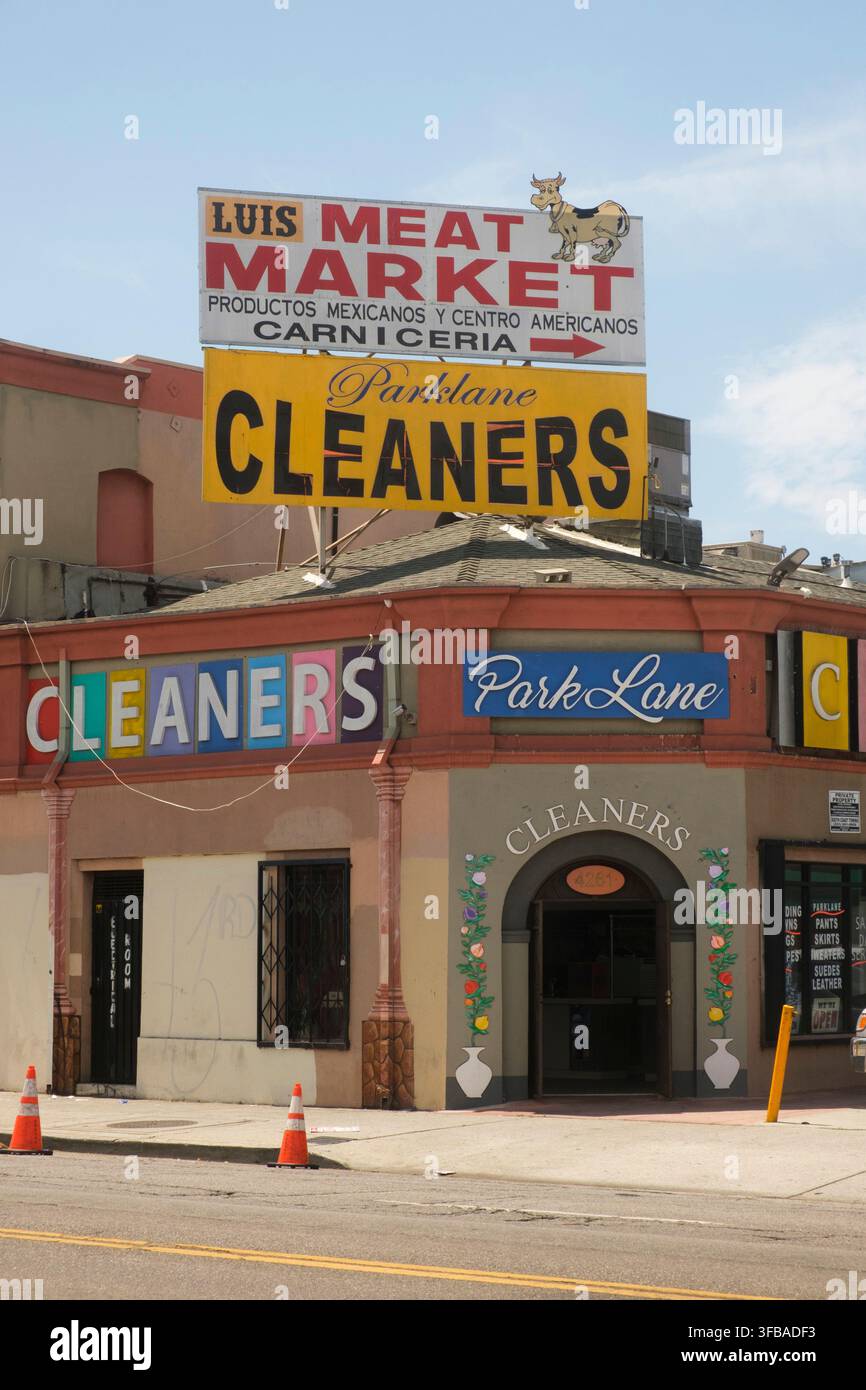 Addetti alle pulizie, Vermont Avenue, Los Angeles, California, Stati Uniti d'America Foto Stock