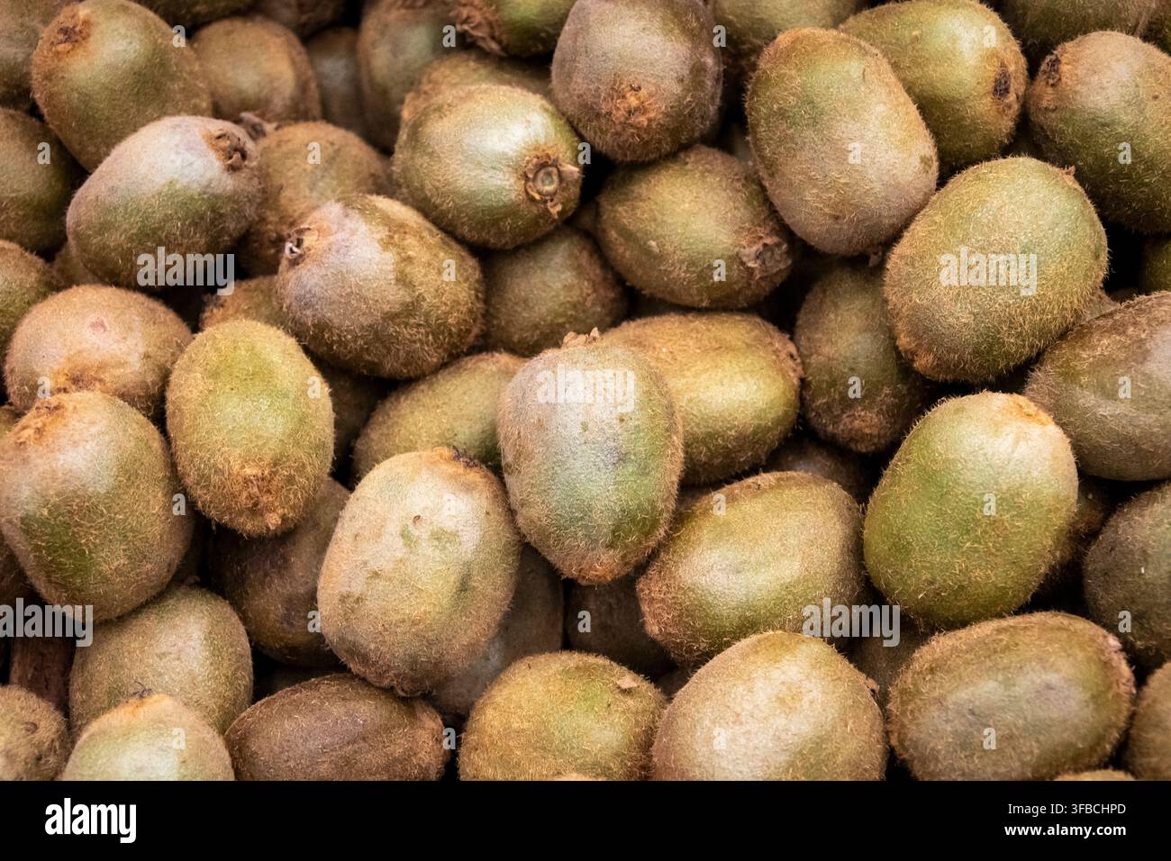 Sfondo a trama di frutti di kiwi freschi interi Foto Stock