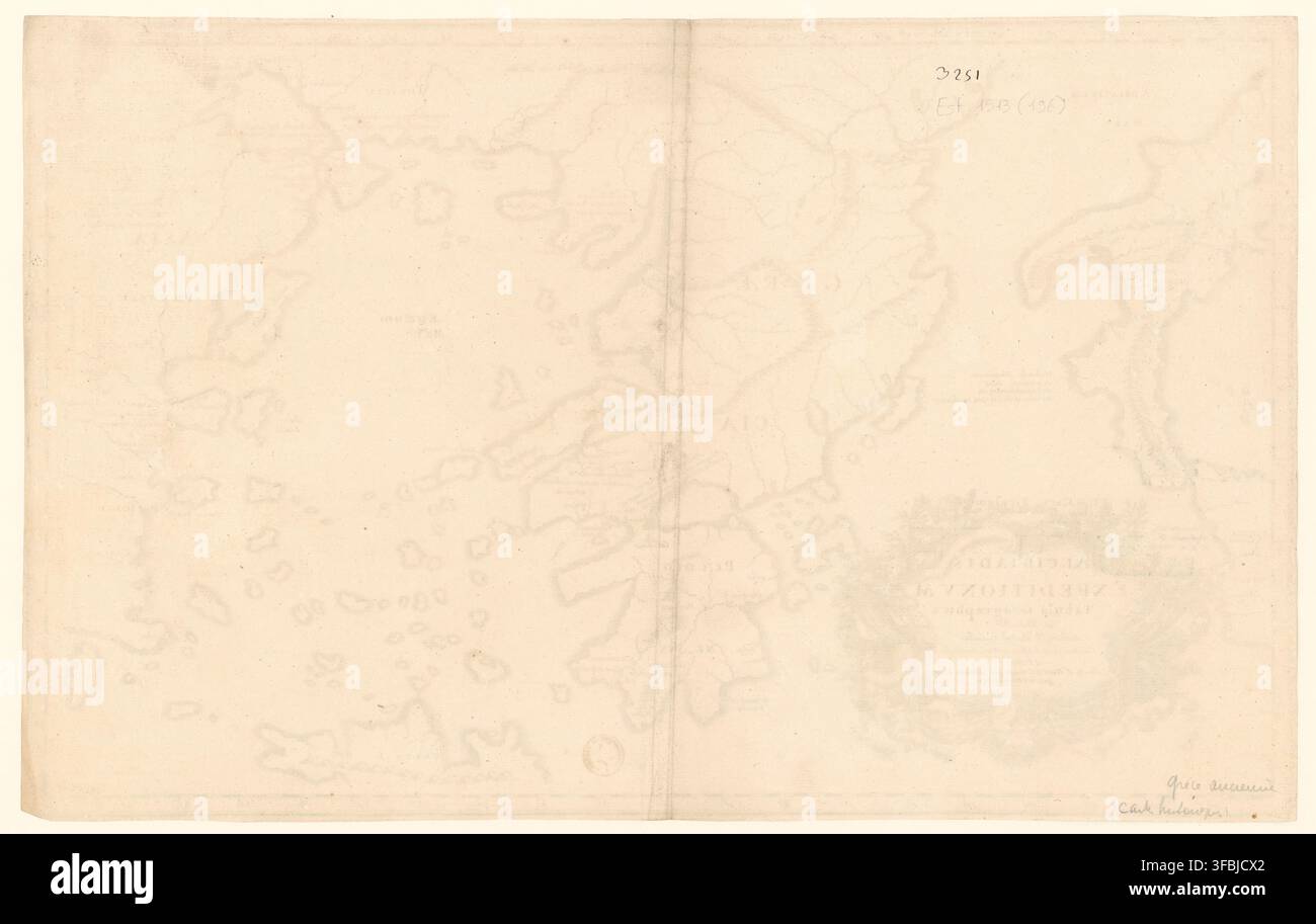 Una mappa del 1513 della regione mediterranea, in particolare del bacino centrale, che dettagli le operazioni militari di Alcibiade, uno statista e generale ateniese, con cartigli e altri ornamenti, creata da Carl Hedénberg. Foto Stock