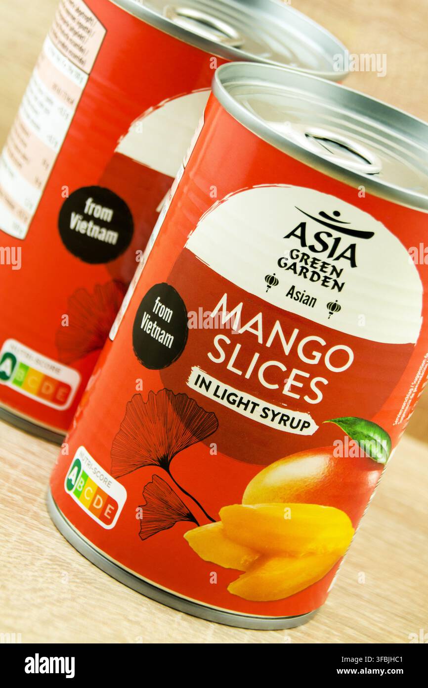 Fette di mango asiatico Asia Giardino Verde Foto Stock