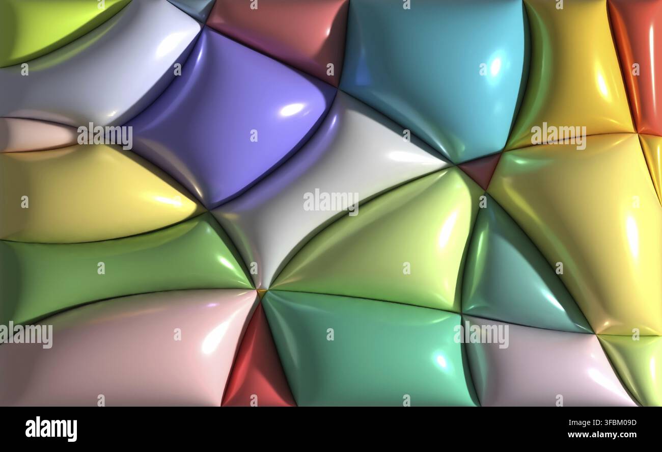 Sfondo astratto con cifre gonfiate, illustrazione di rendering 3D. Foto Stock