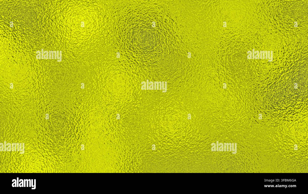 Struttura metallicizzata gialla vibrante con una superficie ondulata goffrata e riflettente. Foto Stock