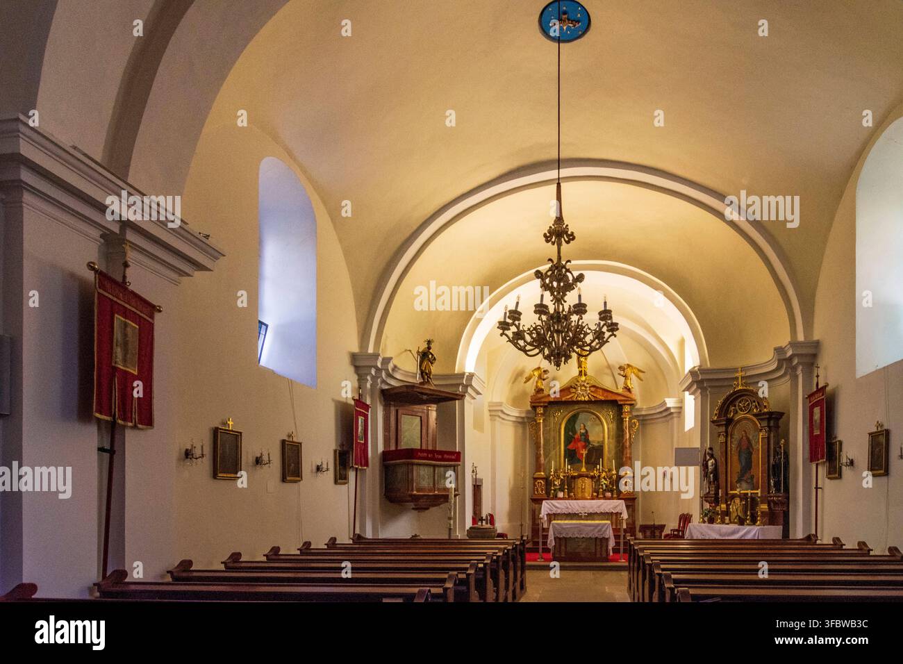 chiesa Podersdorf am See Podersdorf am See lago di Neusiedl lago di Neusiedl Burgenland Austria Foto Stock