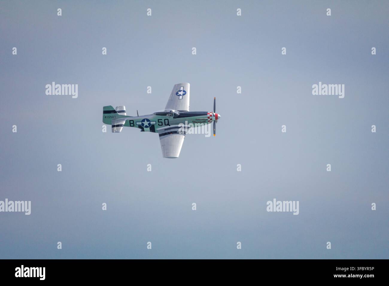 P51-D Mustang in volo Foto Stock