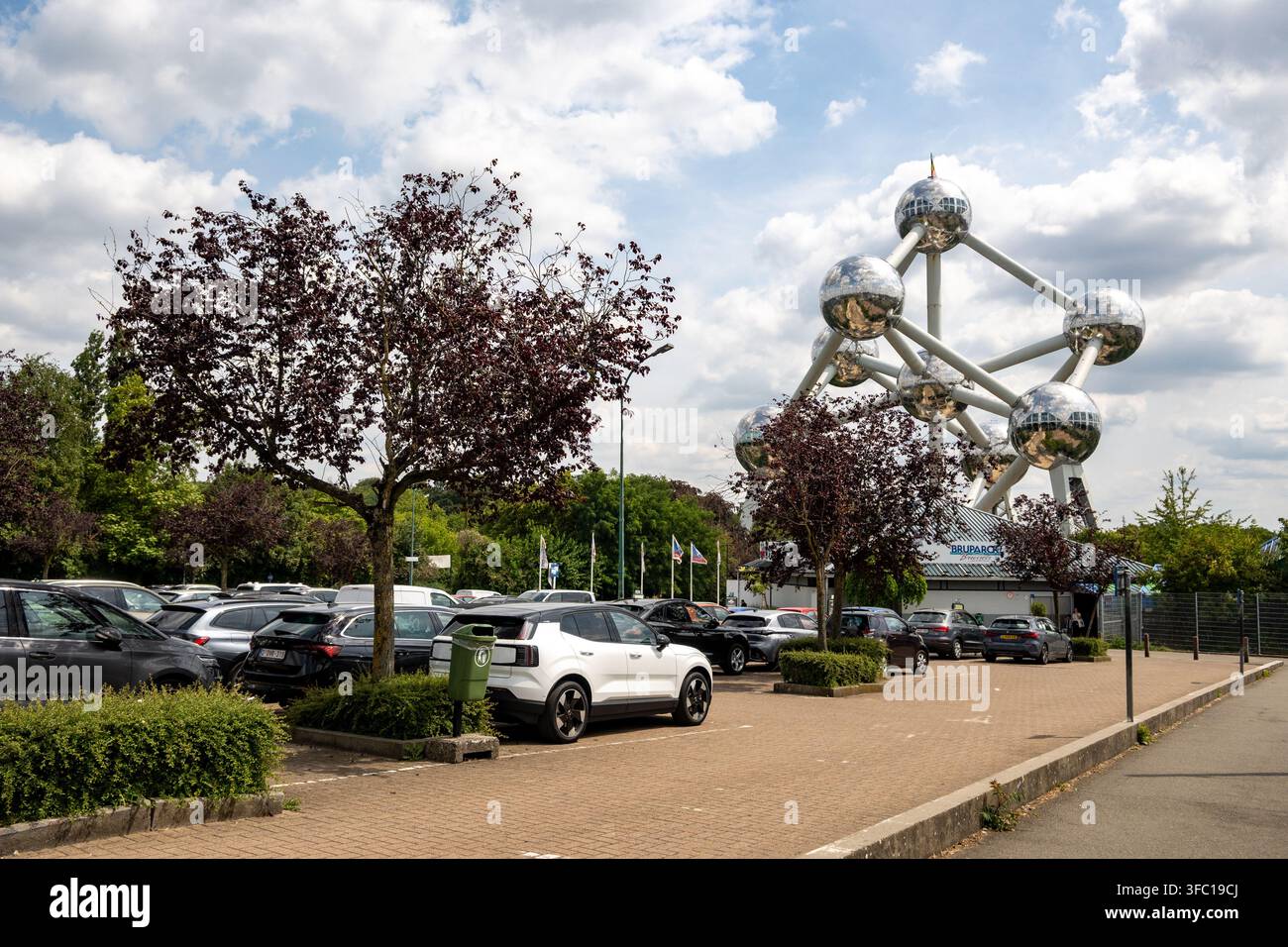 Edificio dell'Atomium a Bruxelles, Belgio Foto Stock