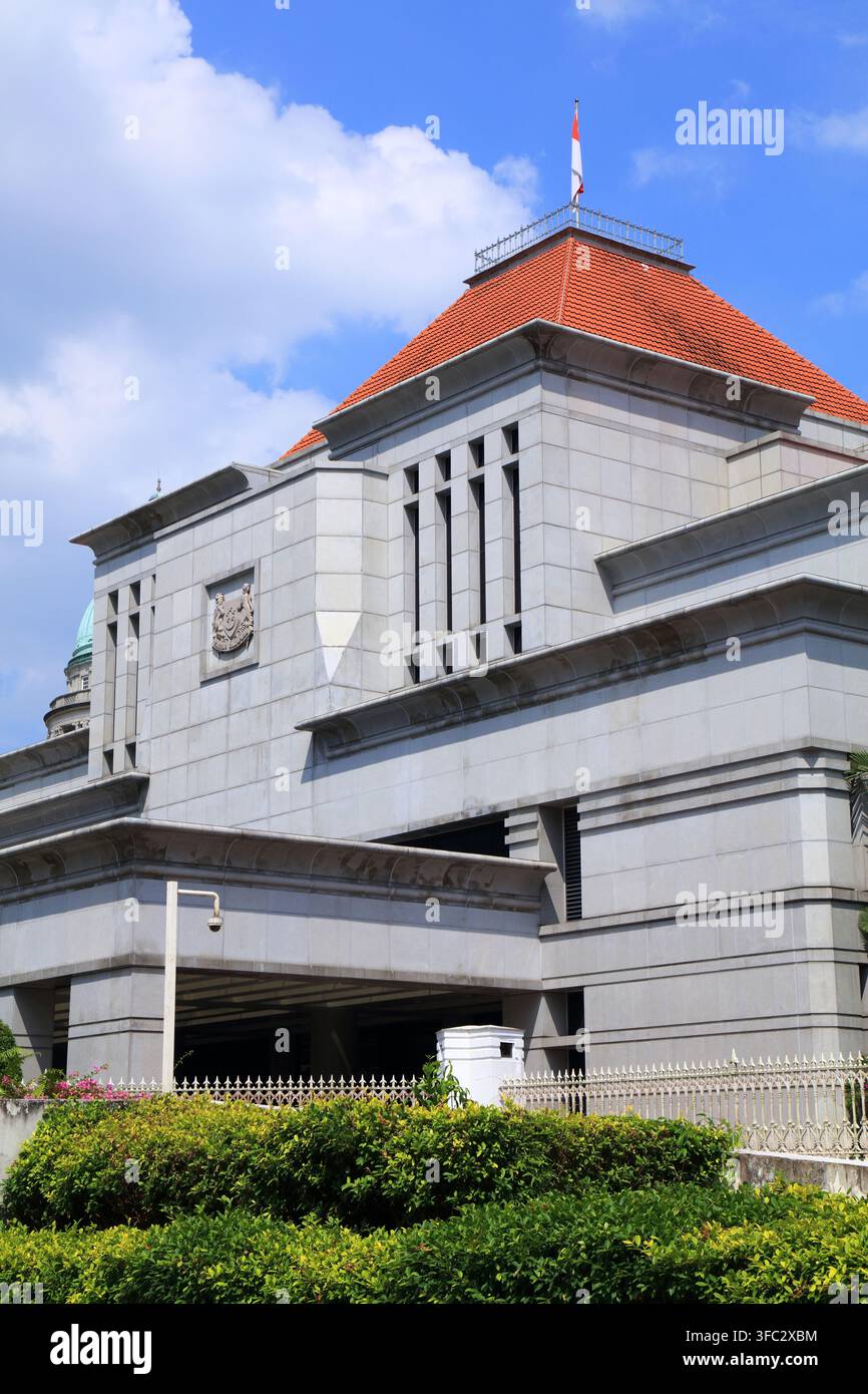 Edificio del Parlamento di Singapore. L'edificio governativo si trova nel quartiere Civic del centro città. Foto Stock