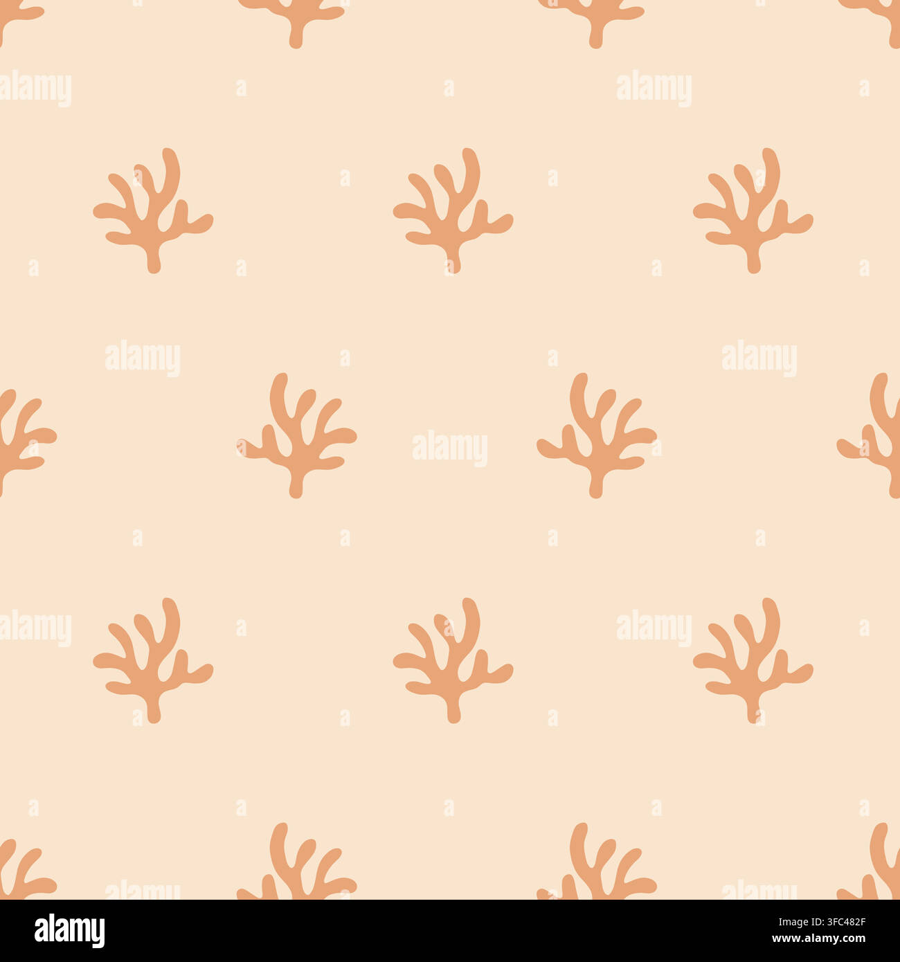 Motivo minimal boho senza cuciture con motivi corallo Illustrazione Vettoriale