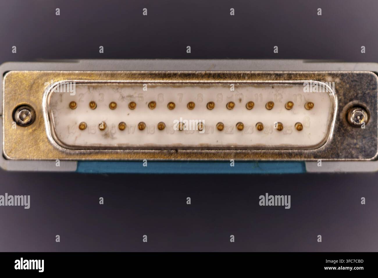 Connettore maschio DB25 per sistemi informatici più vecchi fornisce un'interfaccia di trasferimento dati Foto Stock