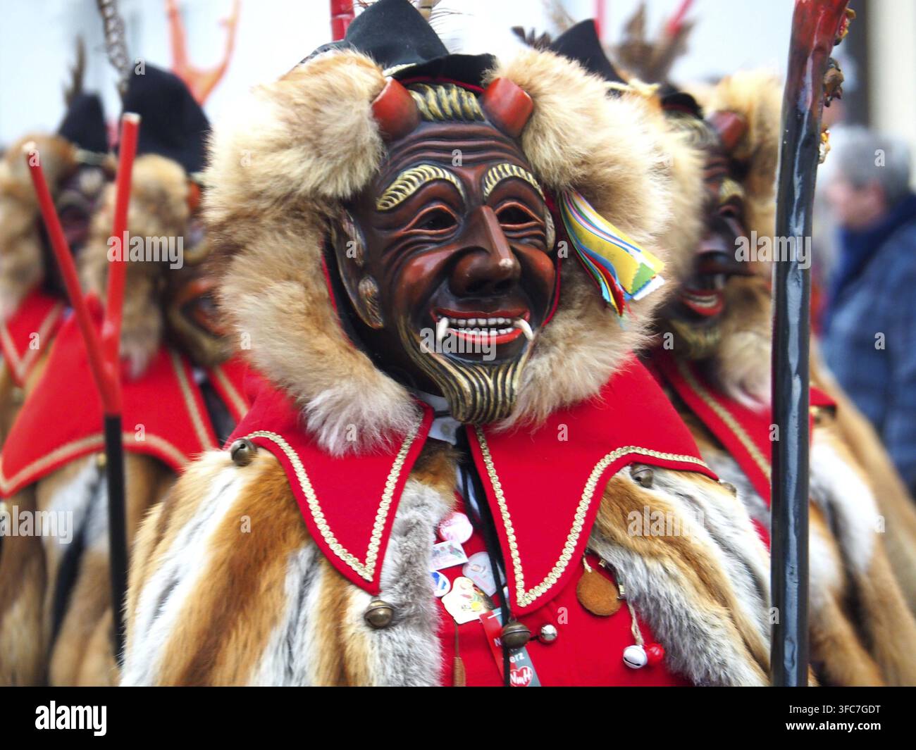 Figura di buffone del carnevale schwabo-alemanno di Bad Saulgau Foto Stock