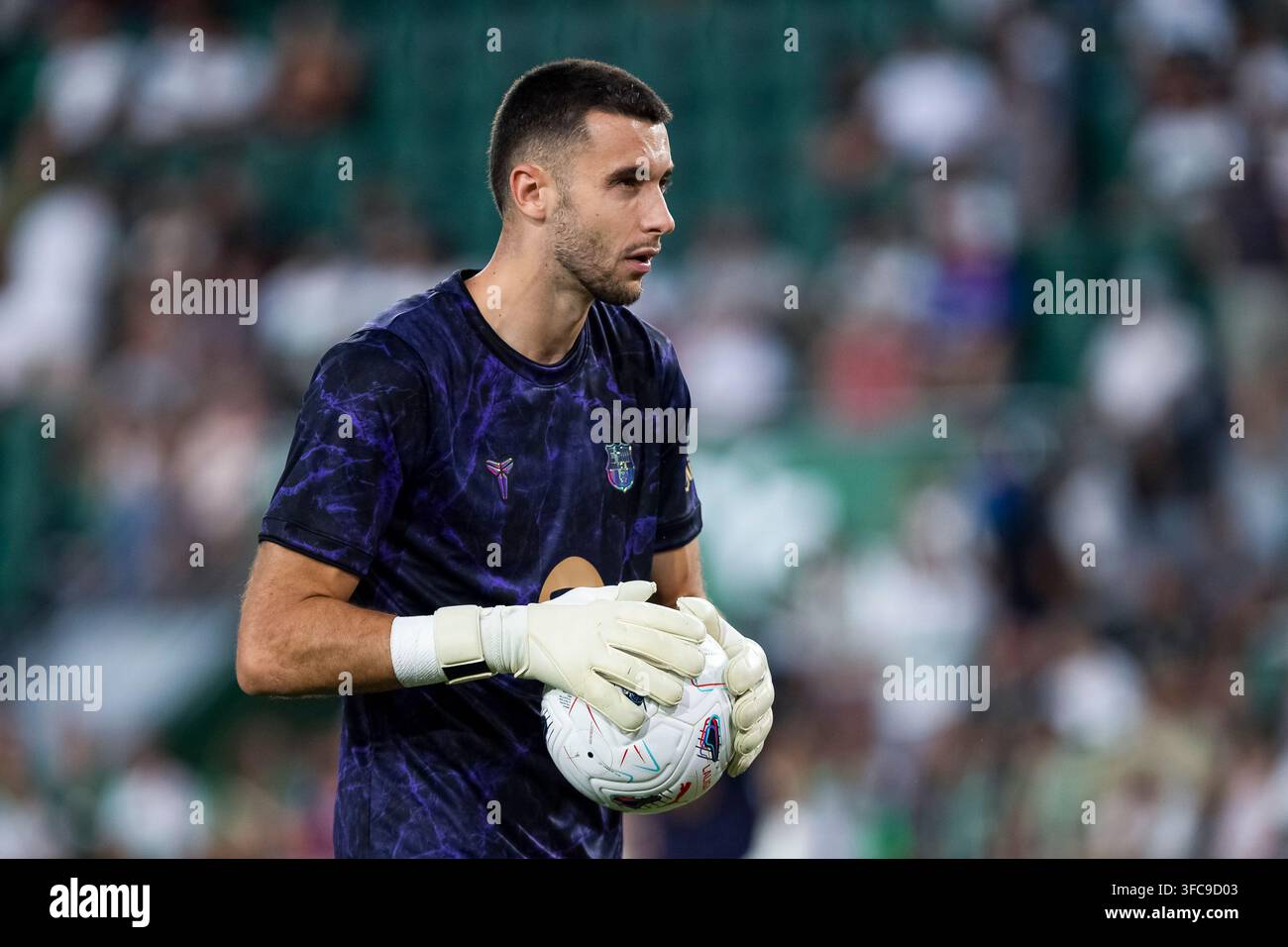 Joan Garcvia, portiere del FC Barcellona, ELCHE CF contro FC BARCELONA, EA Sports League, Primera División spagnola, Giornata 2, Stadio Martinez Valero, Elc Foto Stock