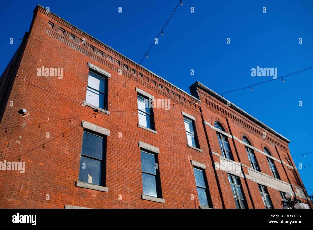 Un magazzino di mattoni a Gastown, Vancouver, Columbia Britannica. Foto Stock