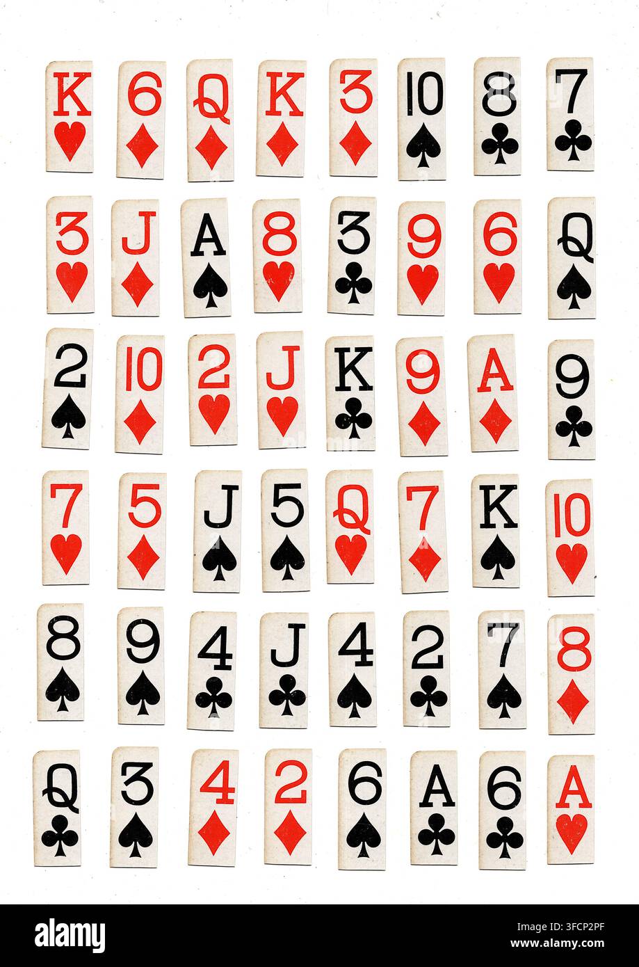Angoli di carte da gioco vintage isolati su uno sfondo bianco. Foto Stock