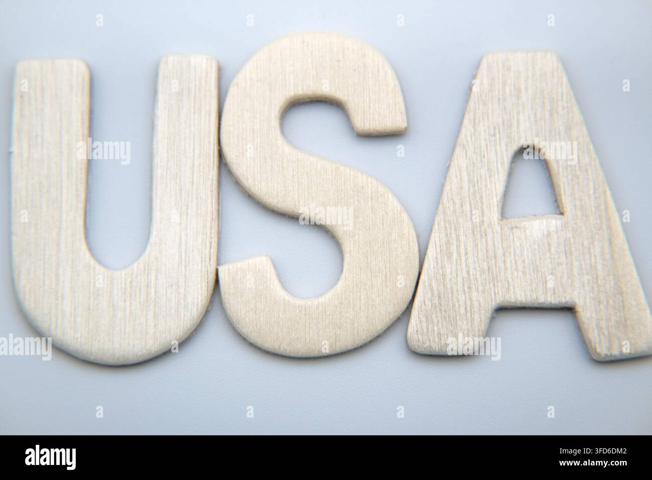 Insegna "Stati Uniti d'America" realizzata con lettere di legno. Foto Stock