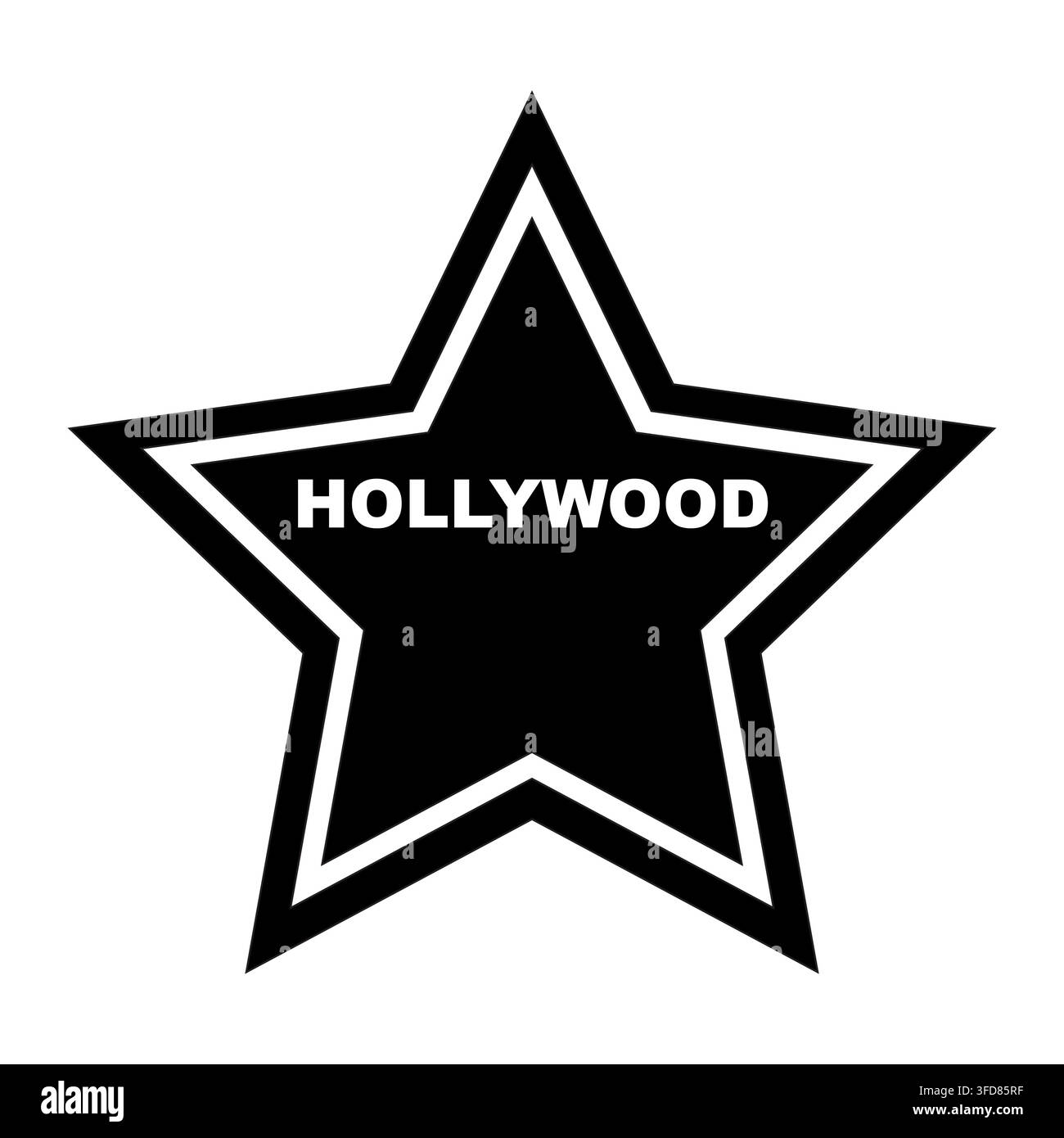 Icona vettore silhouette nera della stella della Hollywood Walk of Fame Illustrazione Vettoriale