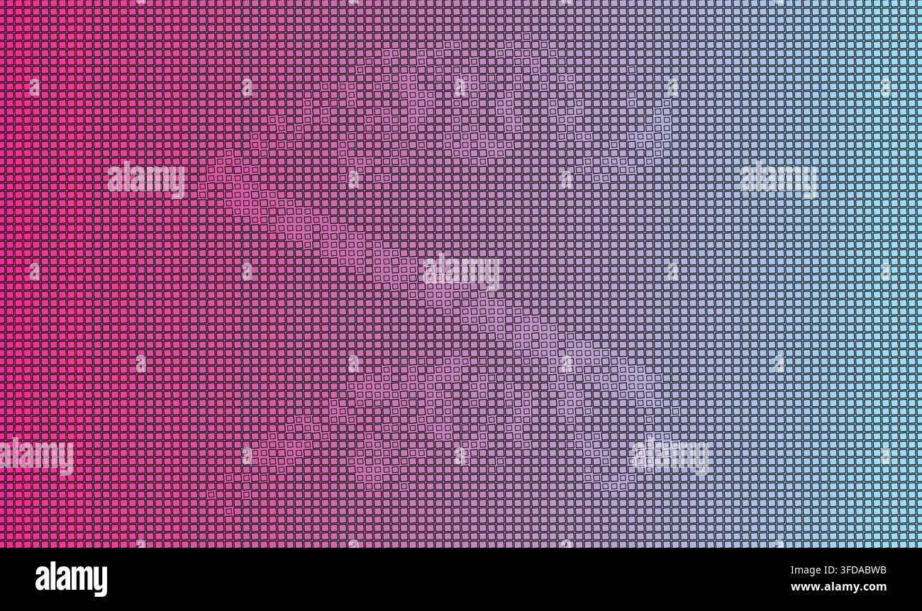 Sfondo digitale astratto con una vivace sfumatura rosa e blu con una griglia fine Illustrazione Vettoriale