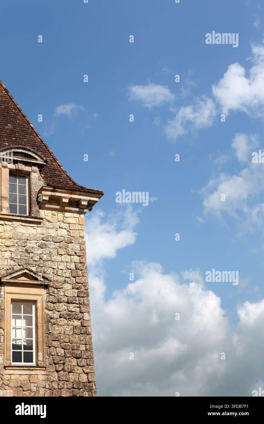 Ala di un castello nel sud-ovest della Francia Foto Stock