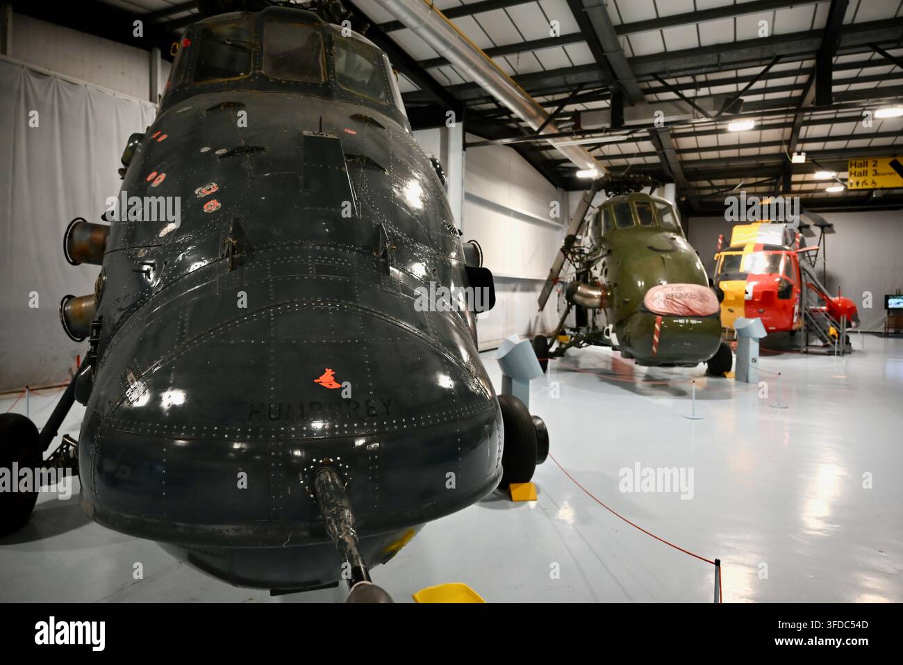 Royal Navy Museums: Aviazione navale - museo della Fleet Air Arm Yeovilton - elicotteri Wessex e Westland Sea King Foto Stock