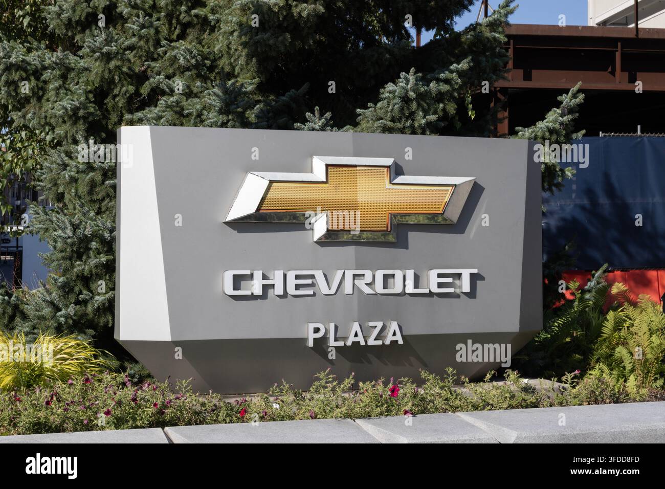 Detroit - 29 agosto 2026: Chevrolet Plaza alla Little Caesars Arena. La Chevrolet Plaza è uno spazio di ritrovo pubblico all'aperto lungo Woodward Avenue. Foto Stock