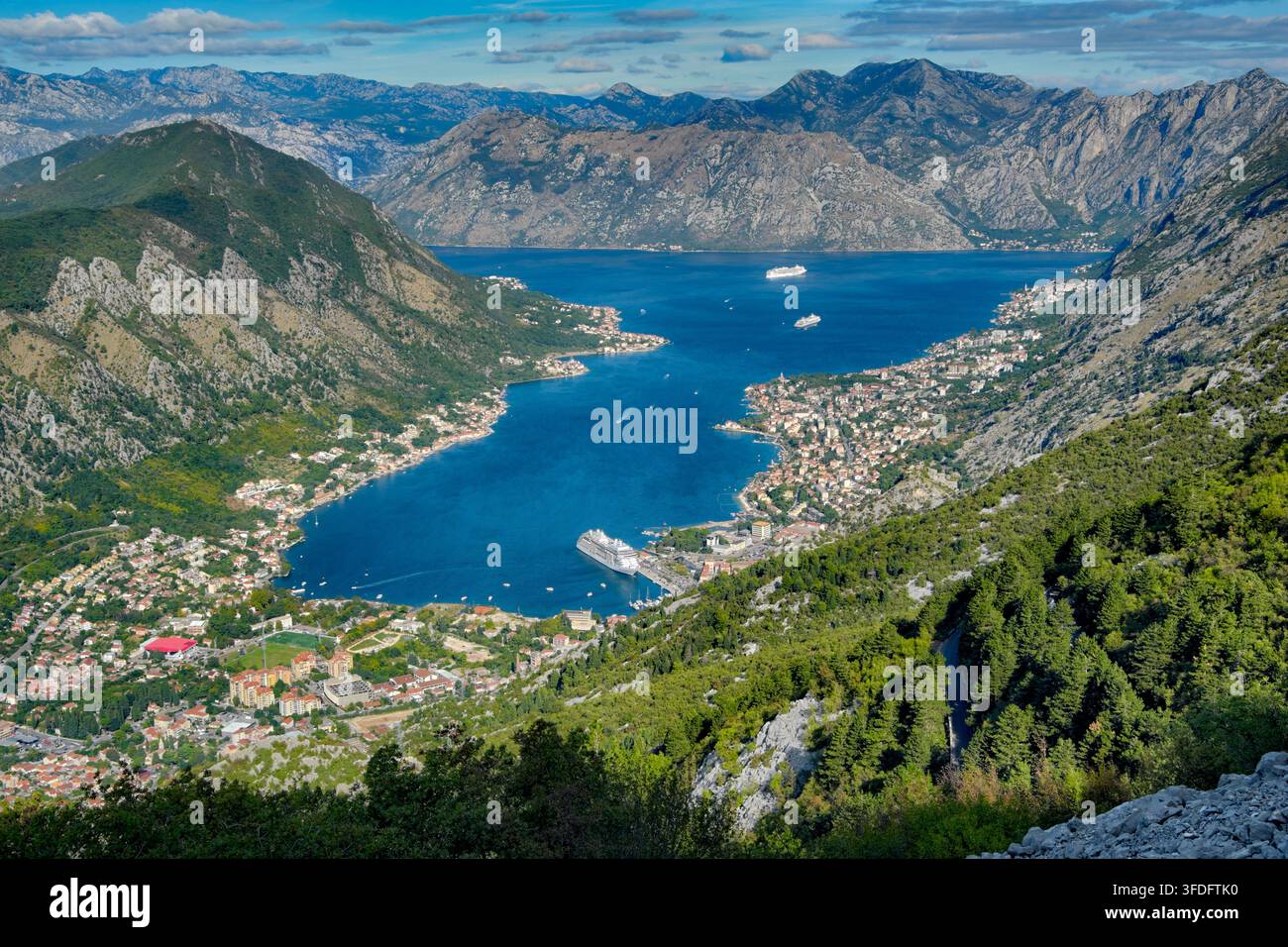 paesaggio della baia di Kotor, Montenegro Foto Stock