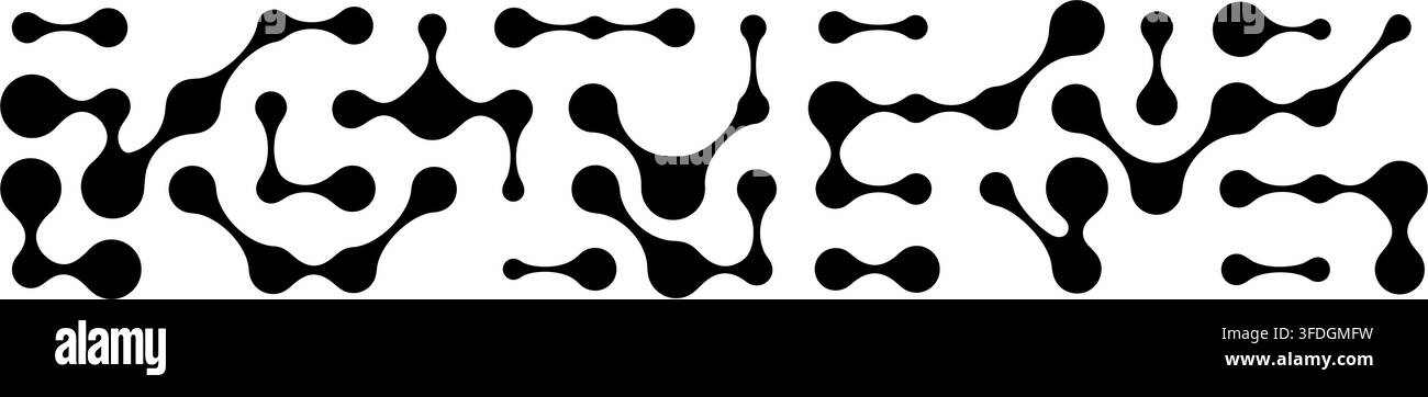 Metabolla geometrica astratta che fonde un blob organico fluido, caratterizzato da un punto circolare che collega un'illustrazione vettoriale a linea. Illustrazione Vettoriale
