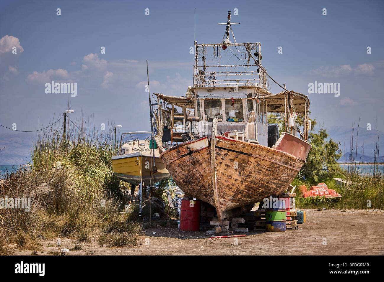 Corfù Grecia, Marina di Lefkimmi Foto Stock
