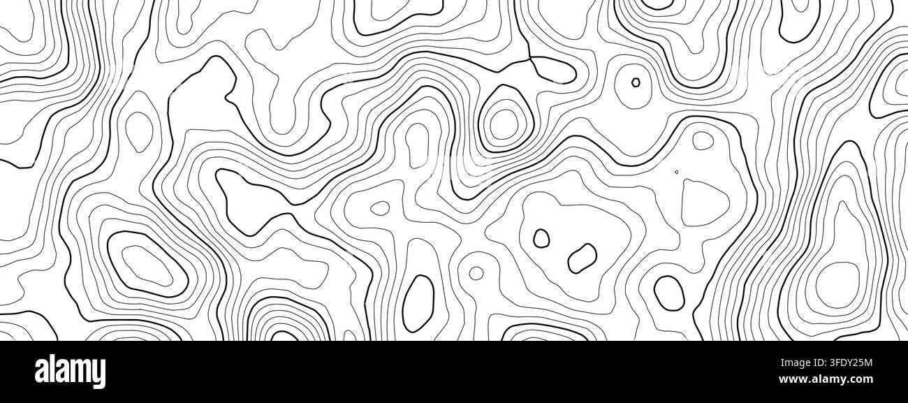 Modello nautico oceano per navigazione radar cartografica e sonar marino vettoriale. Topografia topografica del fondo per carta suolo mondo e texture di linea astratta. B Illustrazione Vettoriale