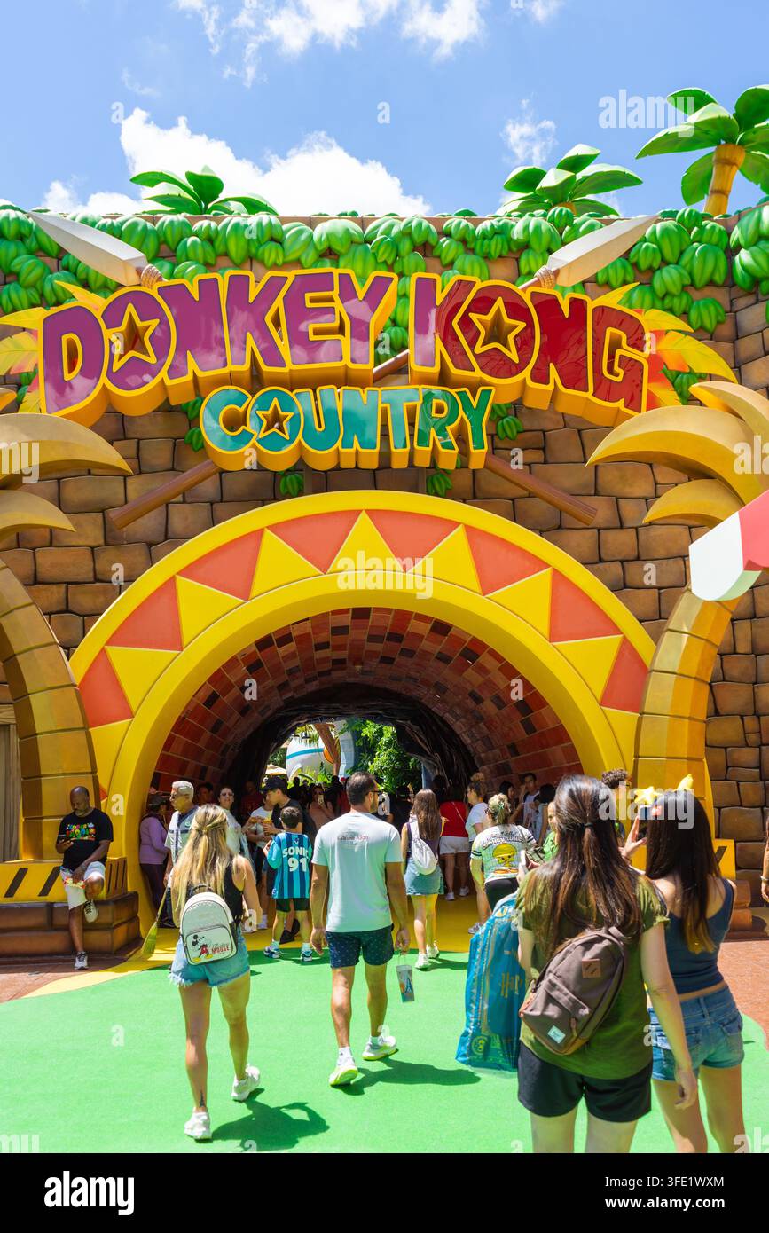 L'ingresso di Donkey Kong all'Epic Universe di Orlando Foto Stock