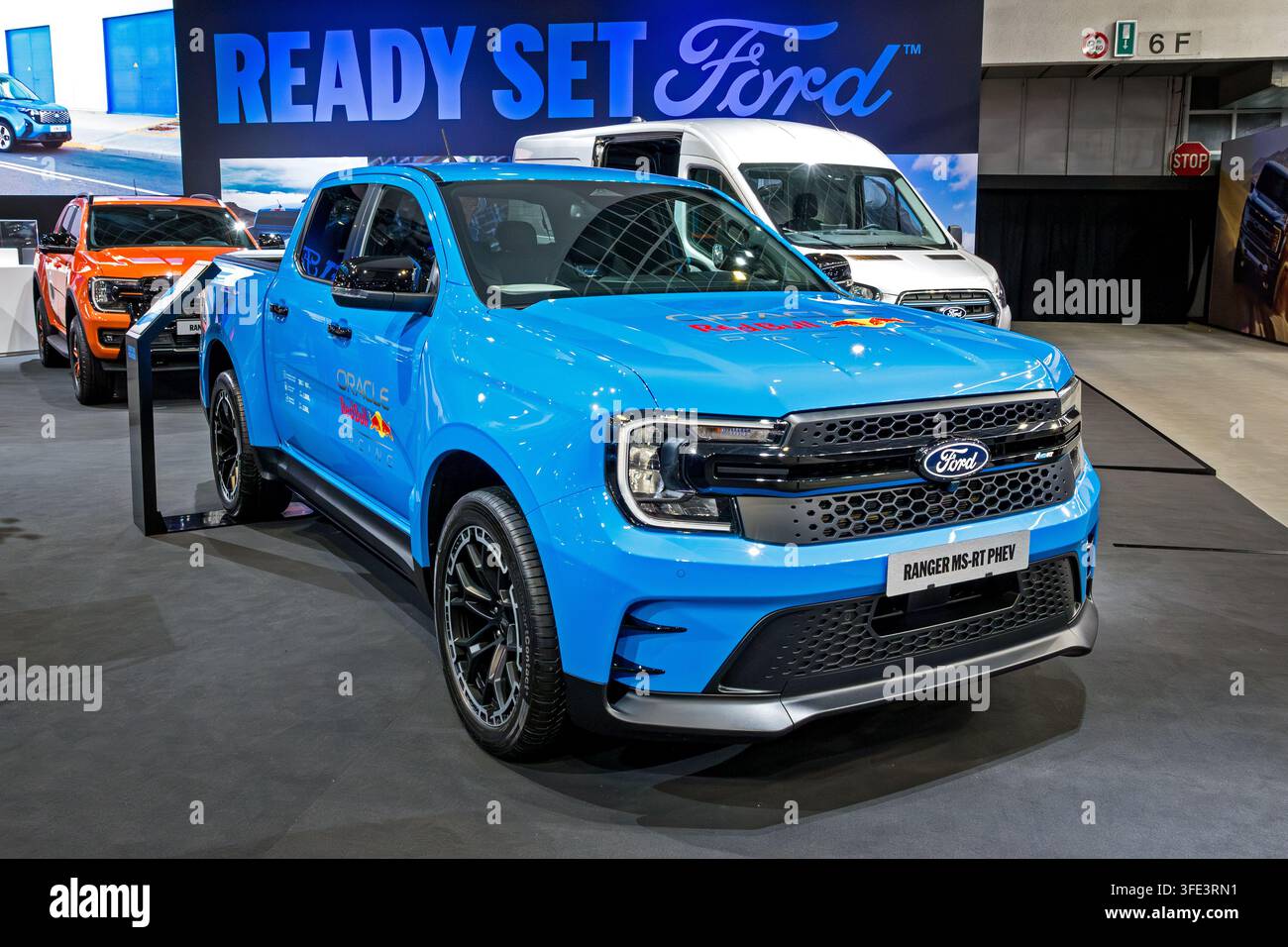 Pick-up Ford Ranger MS-RT PHEV al Salone dell'Auto di Bruxelles. Bruxelles, Belgio - 9 gennaio 2026. Foto Stock