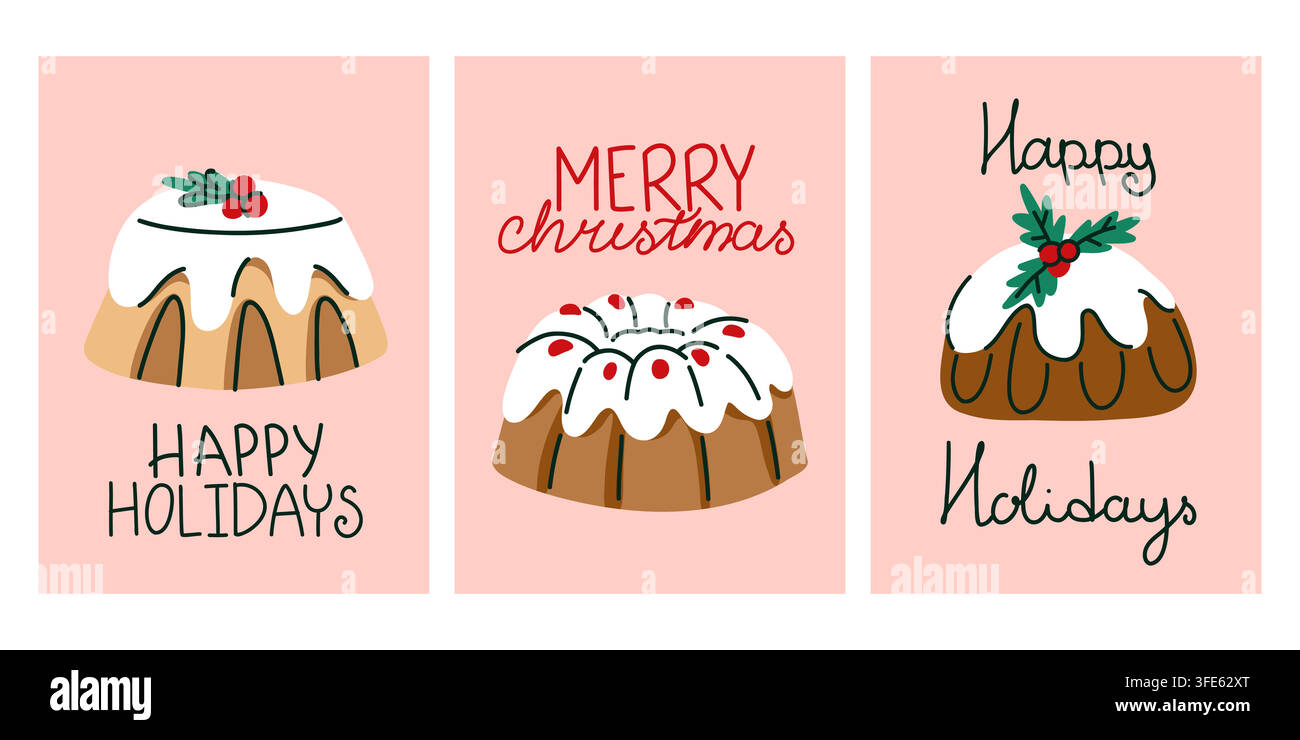 Buon Natale Biglietto scritto a mano in una giocosa scrittura rossa per biglietti festivi e celebrazioni stagionali. Illustrazione vettoriale Illustrazione Vettoriale