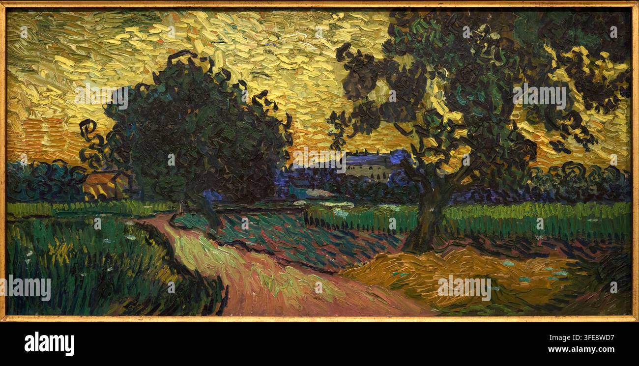 Paesaggio al crepuscolo, 1890, Vincent van Gogh (Zundert 1853 - Auvers-sur-Oise 1890), Museo Van Gogh, Amsterdam, Paesi Bassi Foto Stock