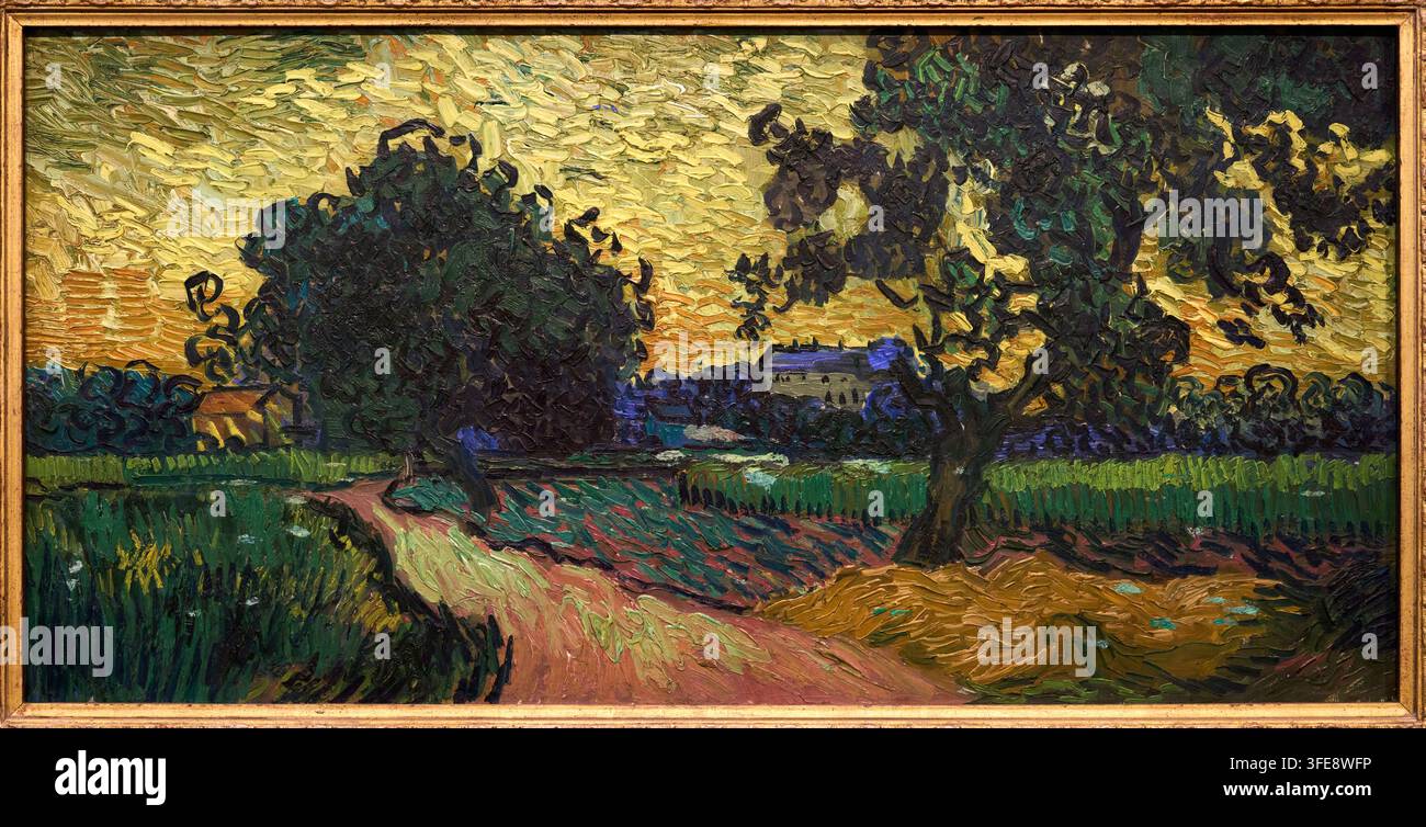 Paesaggio al crepuscolo, 1890, Vincent van Gogh (Zundert 1853 - Auvers-sur-Oise 1890), Museo Van Gogh, Amsterdam, Paesi Bassi Foto Stock