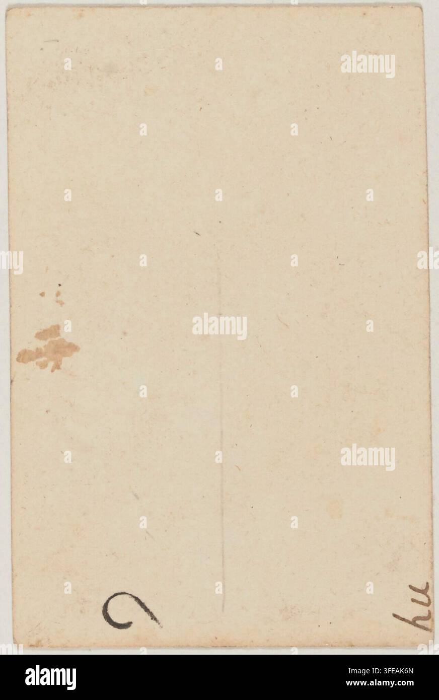 Una stampa incisa su un foglio rettangolare bianco sporco semplice, creata tra il 1721 e il 1751, con segni deboli tra cui una linea curva e le lettere "hu". Foto Stock