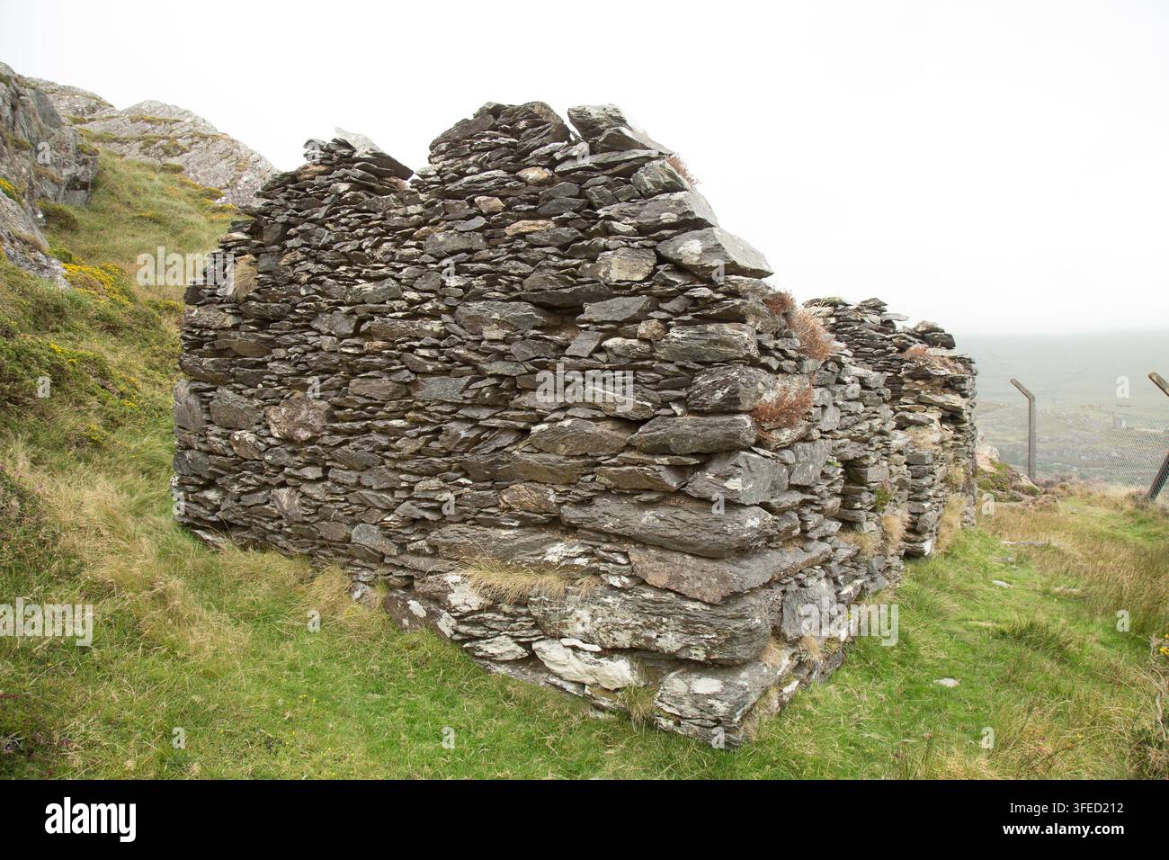 cottage in rovina Alihies County Cork Irlanda Foto Stock