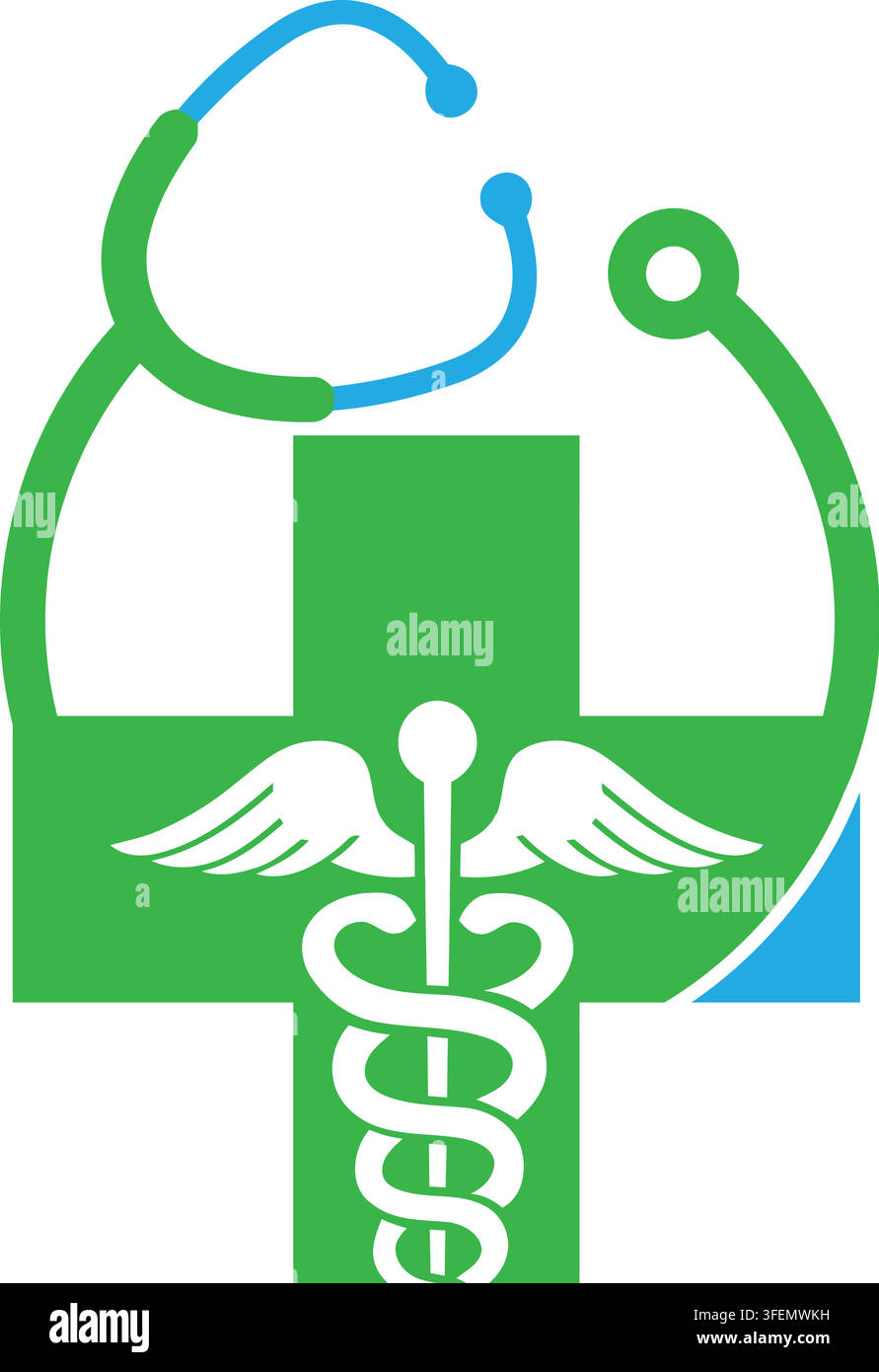 Design moderno di logo per la salute per il settore sanitario e il branding medico Illustrazione Vettoriale