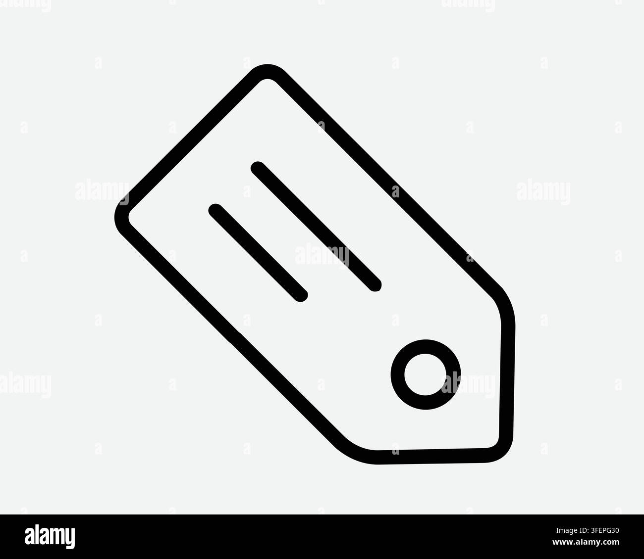 Icona linea etichetta Promozione prezzo Etichetta di vendita Forma contorno Simbolo Grafico vettoriale Nero Bianco Offerta al dettaglio Segnale Illustrazione Vettoriale