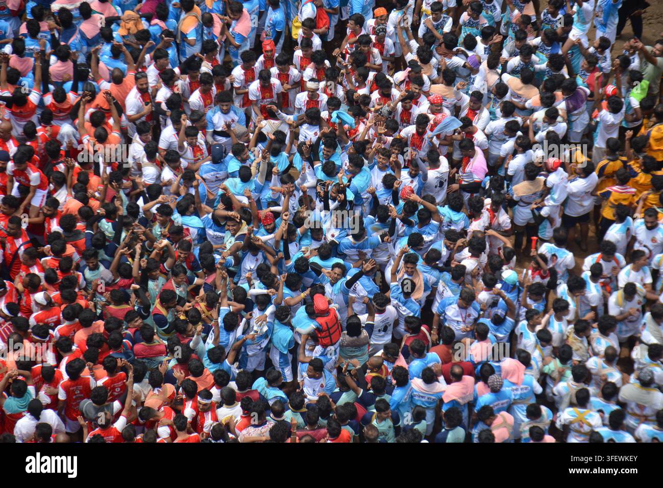 Mumbai-India-05 aprile 2026:Mumbai-India-05 settembre 2026: mentre il Dahi Handi, la più grande festa del Maharashtra in India, veniva celebrato con grande entusiasmo Foto Stock