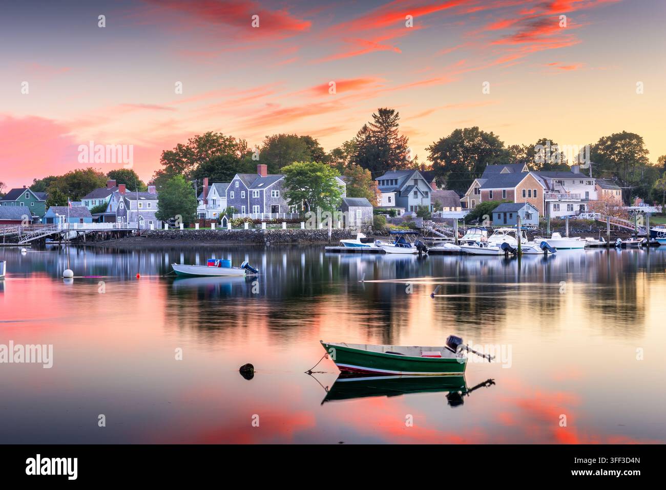Portsmouth, New Hampshire, Stati Uniti d'America townscape al crepuscolo. Foto Stock