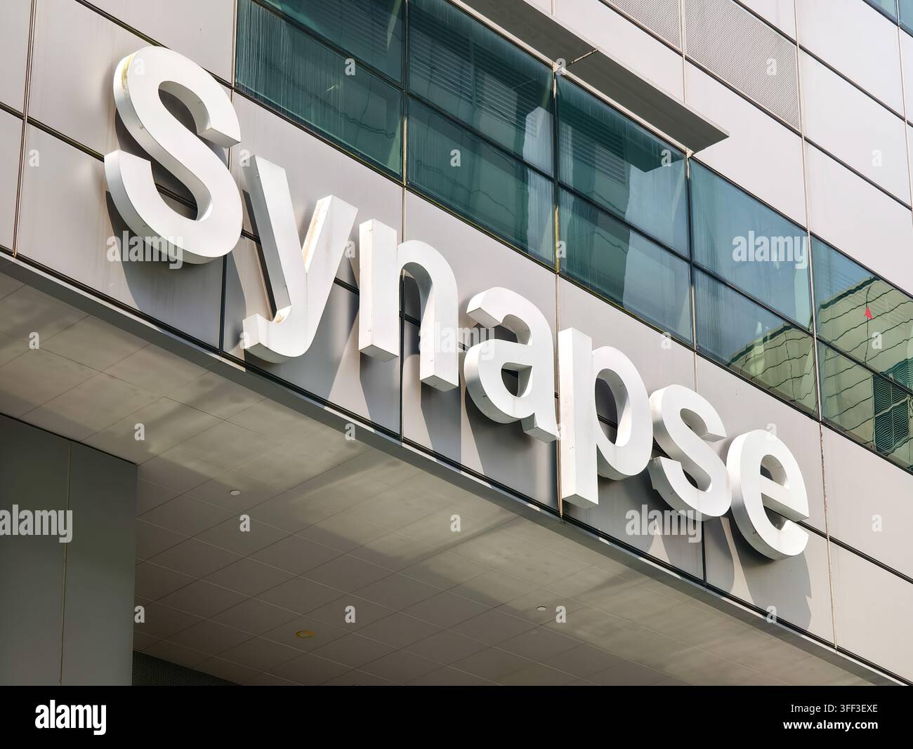Segnale Sinapsi, centro di ricerca e sviluppo biomedico, che ospita laboratori, aziende di tecnologia medica e aziende di ricerca clinica, Singapore Foto Stock