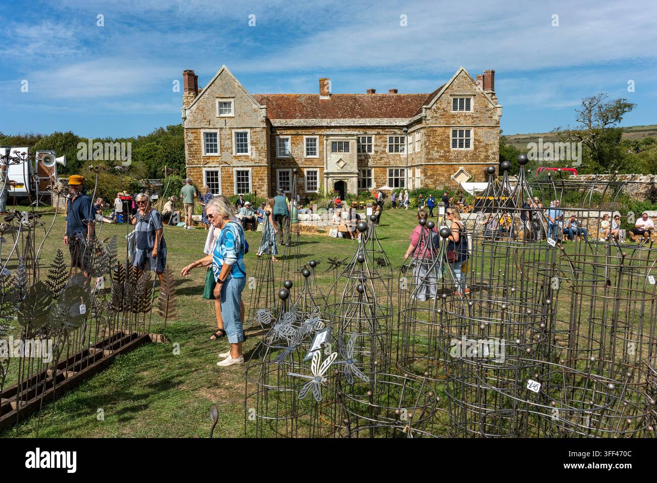 Fiera del giardino di Wolverton Manor, un evento annuale di campagna e giardinaggio vicino al villaggio di Shorewell sull'isola di Wight, Inghilterra, Regno Unito Foto Stock