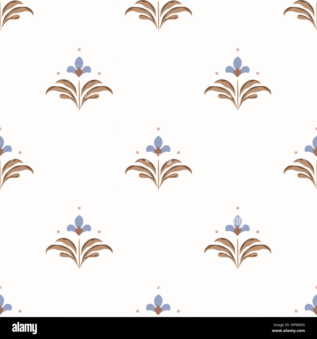 Motivo a blocchi con stampa floreale rosa blu sfondo oro con fiori di giglio del prato. Illustrazione Vettoriale
