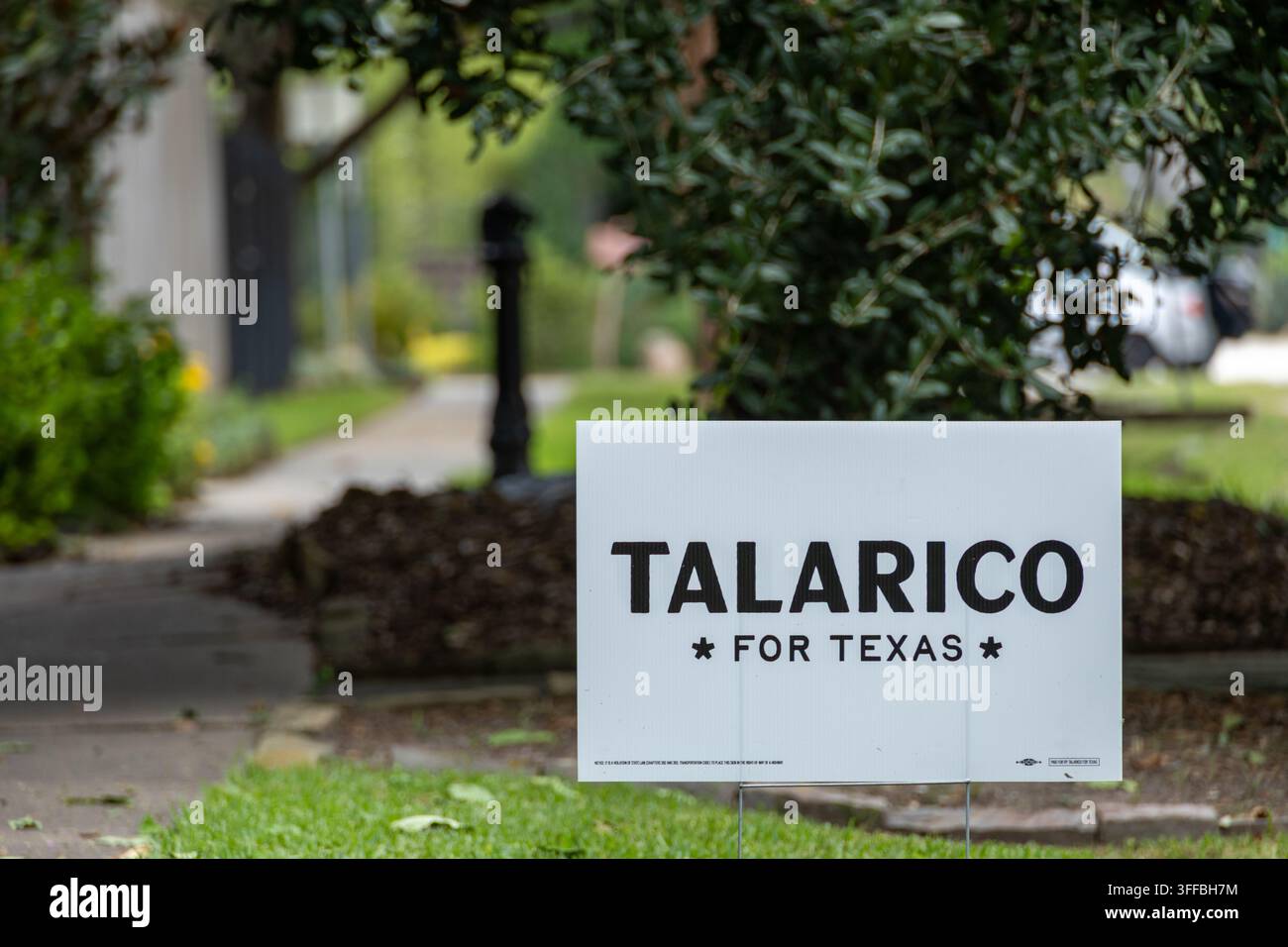 Houston, Texas, USA - 5 settembre 2026: cartello della campagna politica “Talarico per il Texas” in Texas Foto Stock