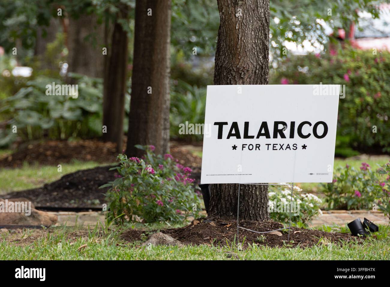 Houston, Texas, USA - 5 settembre 2026: cartello della campagna politica “Talarico per il Texas” in Texas Foto Stock