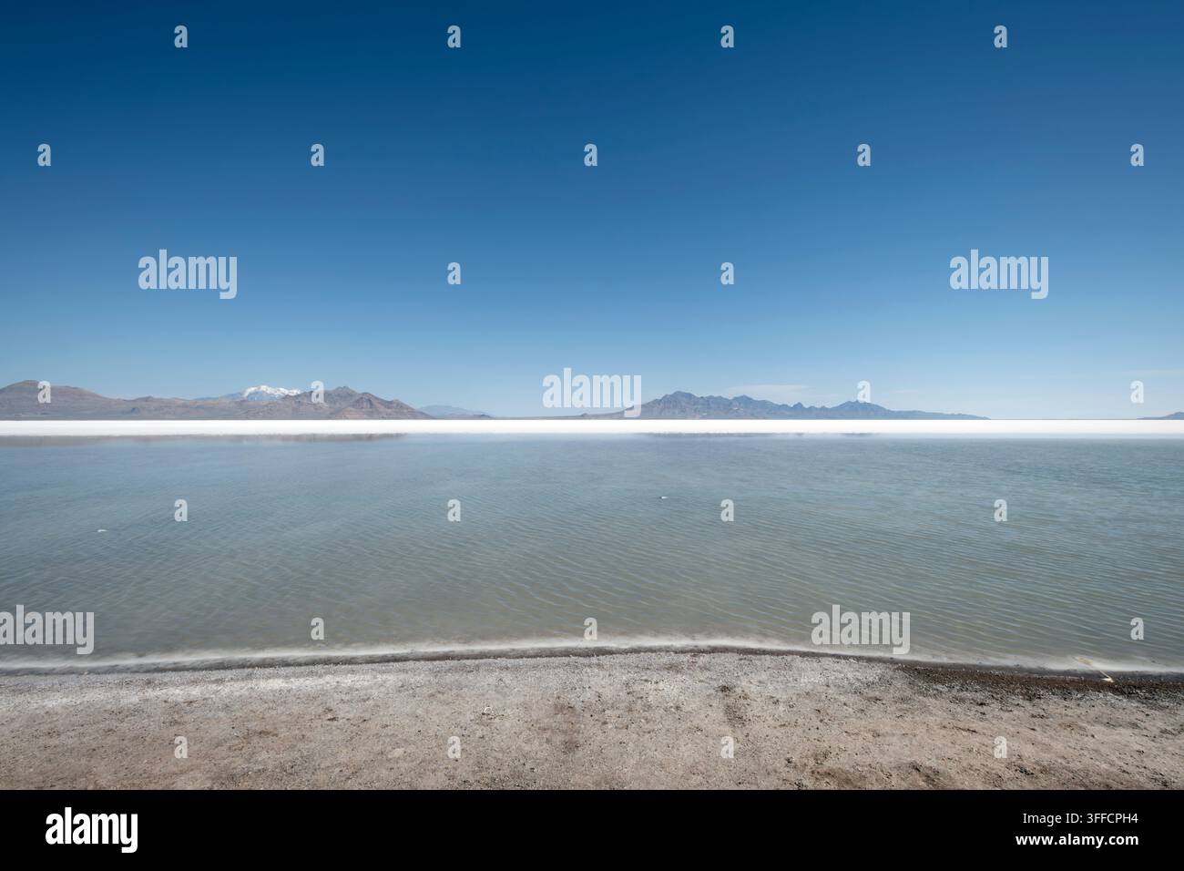 USA, Utah, distese di sale di Bonneville in primavera. Foto Stock