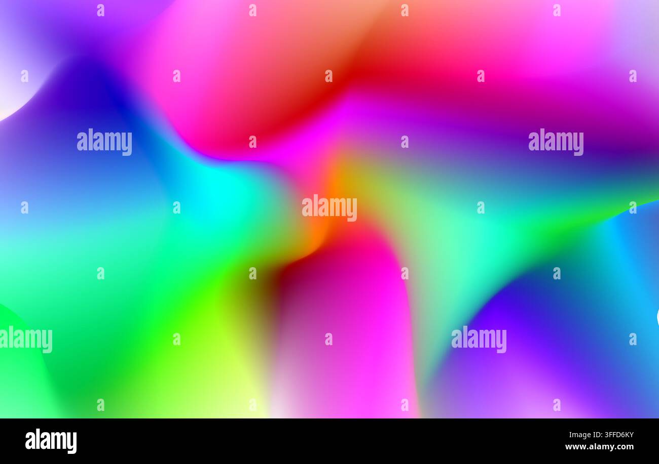 Sfondo astratto vibrante con gradienti di colore e forme multicolor fluide con transizioni morbide Foto Stock