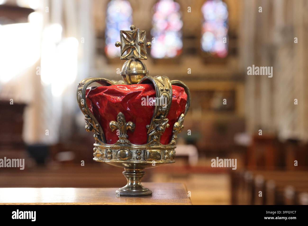 La chiesa sopravvissuta a Waltham Abbey, dove si trova la pietra commemorativa dei re Harold, ucciso nella battaglia di Hastings nel 1066, nell'Essex, Regno Unito. Foto Stock
