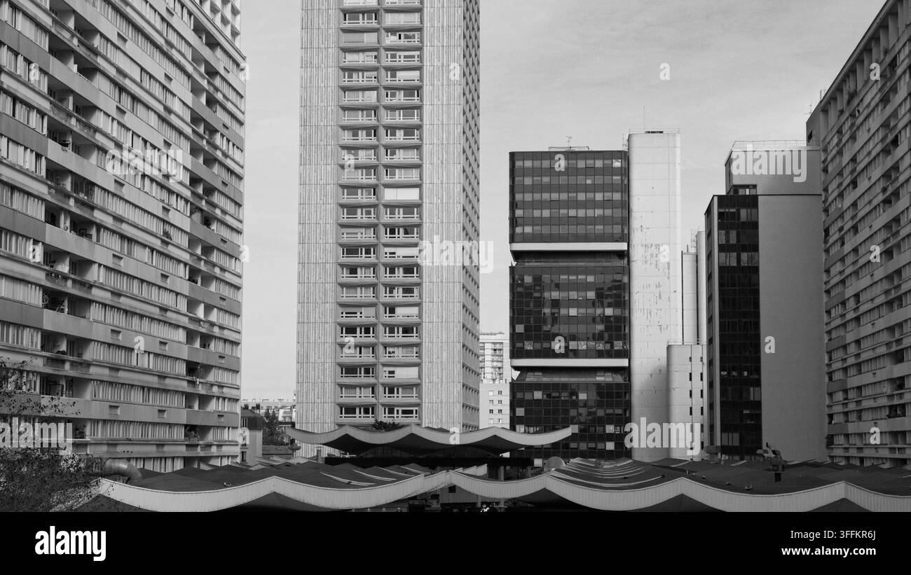 Torri residenziali delle Olimpiadi e paesaggio urbano a Parigi, Francia Foto Stock