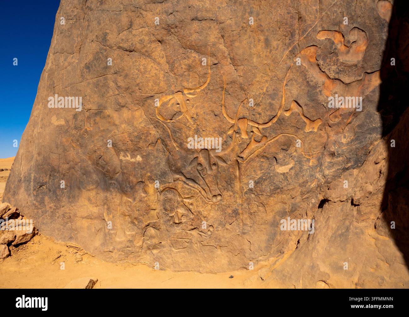 Scultura in pietra la vache qui pleure, Nord Africa, Erg Admer, Algeria Foto Stock