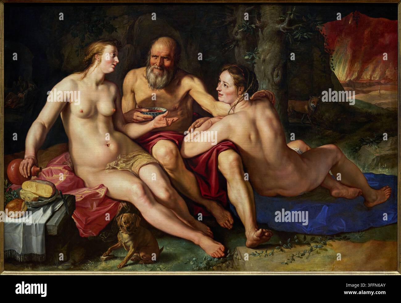 Lot e le sue figlie, 1616, Hendrick Goltzius (1558-1617), Rijksmuseum, Amsterdam, Paesi Bassi Foto Stock